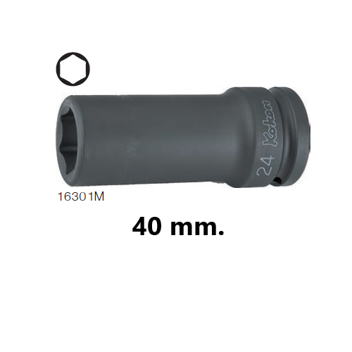 KOKEN 16301M-40 ขอบบาง ลูกบ๊อกลมยาว 3/4นิ้ว-6P-40mm.