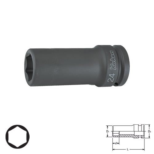 SKI - สกี จำหน่ายสินค้าหลากหลาย และคุณภาพดี | KOKEN 16301M-47 ขอบบาง ลูกบ๊อกลมยาว 3/4นิ้ว-6P-47mm.