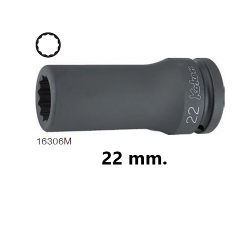 SKI - สกี จำหน่ายสินค้าหลากหลาย และคุณภาพดี | KOKEN 16306M-22 ขอบบาง ลูกบ๊อกลมยาว 3/4นิ้ว-12P-22mm.