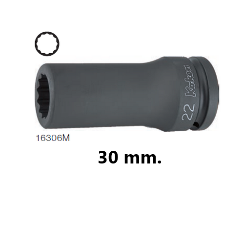 KOKEN 16306M-30 ขอบบาง ลูกบ๊อกลมยาว 3/4นิ้ว-12P-30mm.