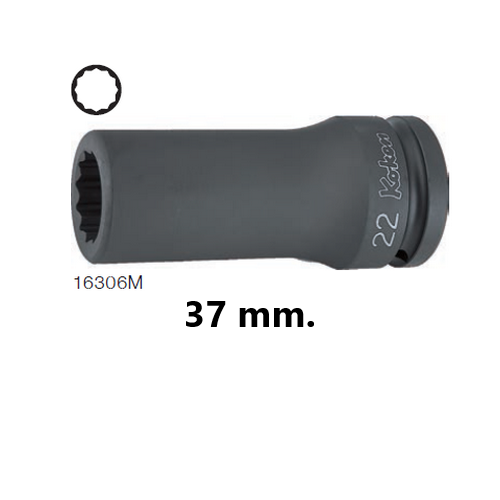 SKI - สกี จำหน่ายสินค้าหลากหลาย และคุณภาพดี | KOKEN 16306M-37 ขอบบาง ลูกบ๊อกลมยาว 3/4นิ้ว-12P-37mm.