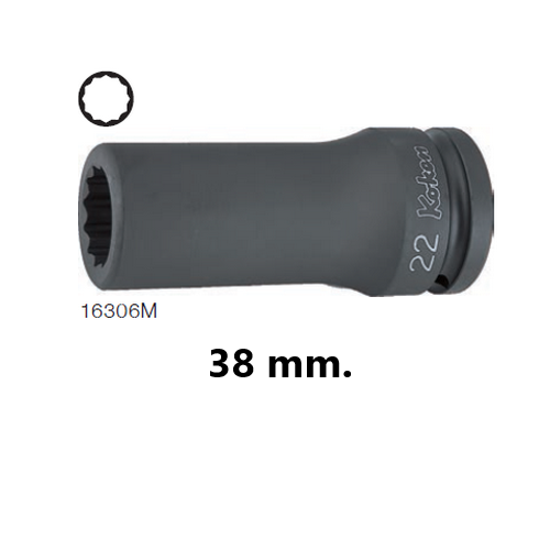 KOKEN 16306M-38 ขอบบาง ลูกบ๊อกลมยาว 3/4นิ้ว-12P-38mm.