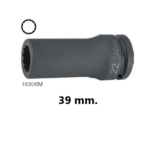 KOKEN 16306M-39 ขอบบาง ลูกบ๊อกลมยาว 3/4นิ้ว-12P-39mm.