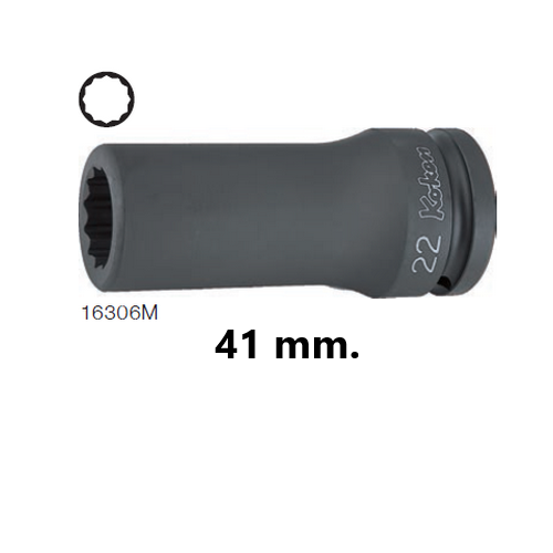 KOKEN 16306M-41 ขอบบาง ลูกบ๊อกลมยาว 3/4นิ้ว-12P-41mm.