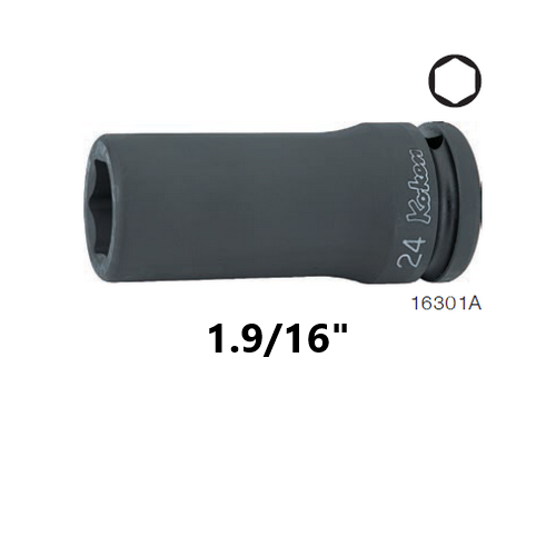 SKI - สกี จำหน่ายสินค้าหลากหลาย และคุณภาพดี | KOKEN 16301A-1.9/16 ขอบบาง ลูกบ๊อกลมยาว 3/4นิ้ว-6P-1.9/16นิ้ว