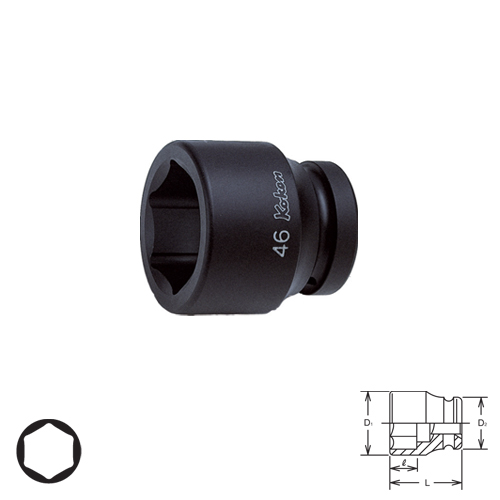 KOKEN 18400M-17 ลูกบ๊อกลมสั้น 1นิ้ว-6P-17mm.