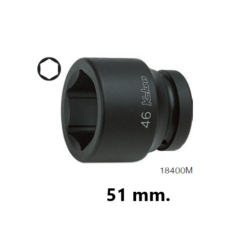 KOKEN 18400M-51 ลูกบ๊อกลมสั้น 1นิ้ว-6P-51mm.