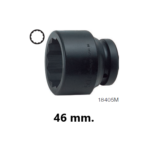 KOKEN 18405M-46 ลูกบ๊อกลมสั้น 1นิ้ว-12P-46mm.