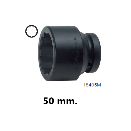 KOKEN 18405M-50 ลูกบ๊อกลมสั้น 1นิ้ว-12P-50mm.