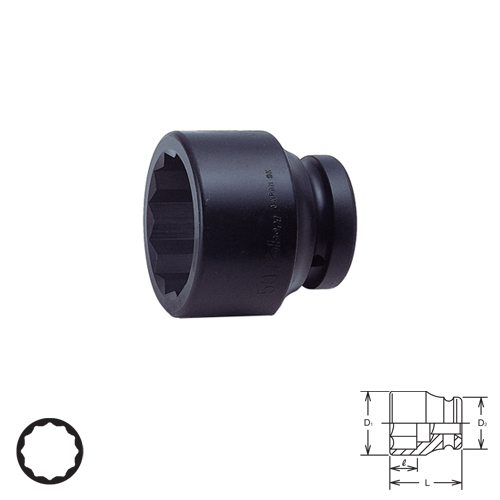 SKI - สกี จำหน่ายสินค้าหลากหลาย และคุณภาพดี | KOKEN 18405M-51 ลูกบ๊อกลมสั้น 1นิ้ว-12P-51mm.