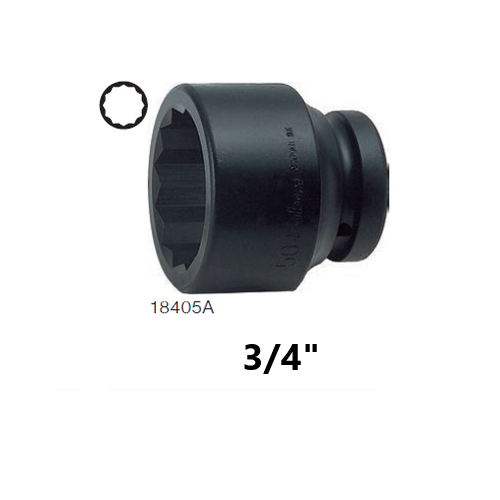 SKI - สกี จำหน่ายสินค้าหลากหลาย และคุณภาพดี | KOKEN 18405A-3/4 ลูกบ๊อกลมสั้น 1นิ้ว-12P-3/4นิ้ว