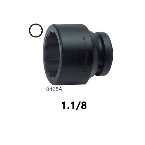 KOKEN 18405A-1.1/8 ลูกบ๊อกลมสั้น 1นิ้ว-12P-1.1/8นิ้ว