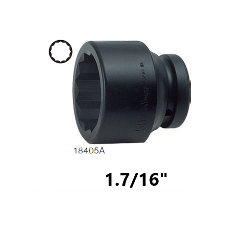 KOKEN 18405A-1.7/16 ลูกบ๊อกลมสั้น 1นิ้ว-12P-1.7/16นิ้ว