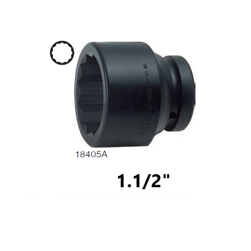 KOKEN 18405A-1.1/2 ลูกบ๊อกลมสั้น 1นิ้ว-12P-1.1/2นิ้ว