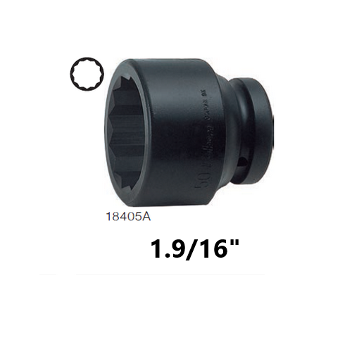 SKI - สกี จำหน่ายสินค้าหลากหลาย และคุณภาพดี | KOKEN 18405A-1.9/16 ลูกบ๊อกลมสั้น 1นิ้ว-12P-1.9/16นิ้ว