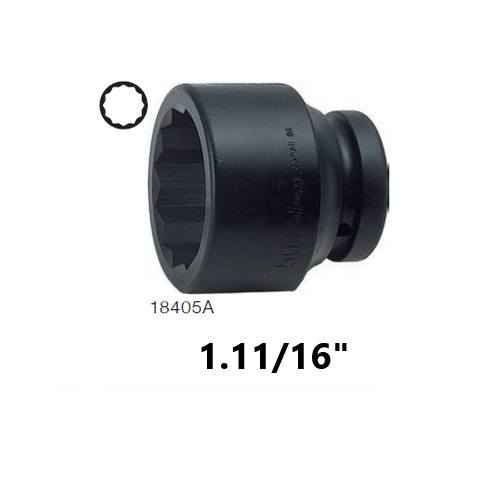 SKI - สกี จำหน่ายสินค้าหลากหลาย และคุณภาพดี | KOKEN 18405A-1.11/16 ลูกบ๊อกลมสั้น 1นิ้ว-12P-1.11/16นิ้ว