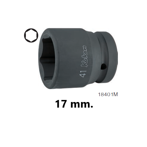 SKI - สกี จำหน่ายสินค้าหลากหลาย และคุณภาพดี | KOKEN 18401M-17 ขอบบาง ลูกบ๊อกลมสั้น 1นิ้ว-6P-17mm.