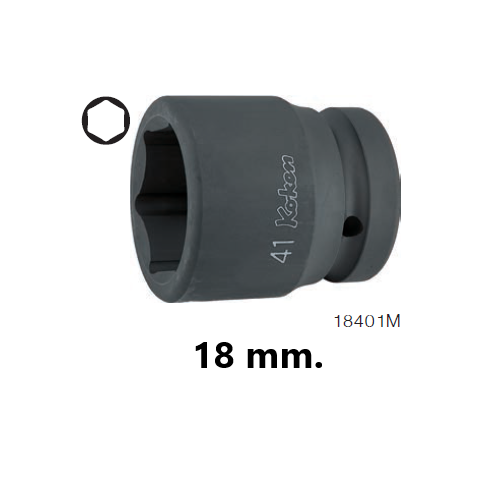 SKI - สกี จำหน่ายสินค้าหลากหลาย และคุณภาพดี | KOKEN 18401M-18 ขอบบาง ลูกบ๊อกลมสั้น 1นิ้ว-6P-18mm.