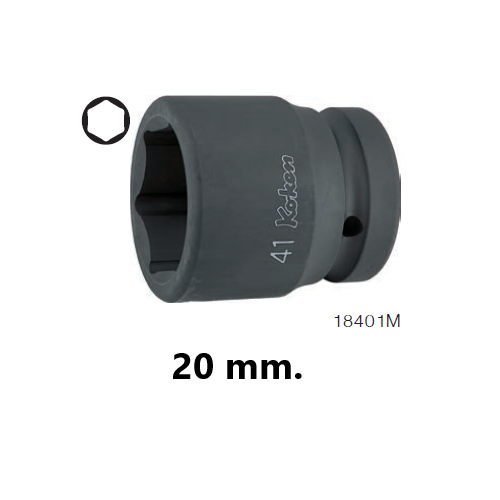 SKI - สกี จำหน่ายสินค้าหลากหลาย และคุณภาพดี | KOKEN 18401M-20 ขอบบาง ลูกบ๊อกลมสั้น 1นิ้ว-6P-20mm.