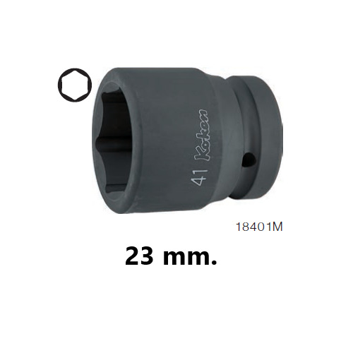 KOKEN 18401M-23 ขอบบาง ลูกบ๊อกลมสั้น 1นิ้ว-6P-23mm.