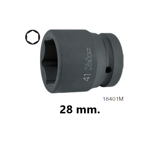 KOKEN 18401M-28 ขอบบาง ลูกบ๊อกลมสั้น 1นิ้ว-6P-28mm.