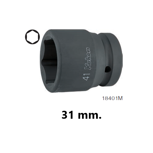 SKI - สกี จำหน่ายสินค้าหลากหลาย และคุณภาพดี | KOKEN 18401M-31 ขอบบาง ลูกบ๊อกลมสั้น 1นิ้ว-6P-31mm.