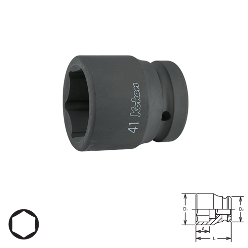 KOKEN 18401M-33 ขอบบาง ลูกบ๊อกลมสั้น 1นิ้ว-6P-33mm.