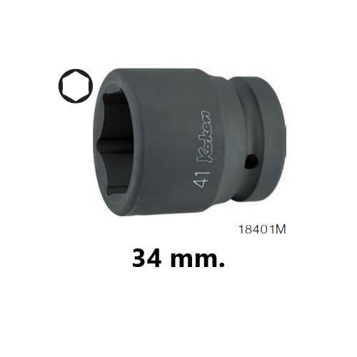 SKI - สกี จำหน่ายสินค้าหลากหลาย และคุณภาพดี | KOKEN 18401M-34 (18403M-34) ขอบบาง ลูกบ๊อกลมสั้น 1นิ้ว-6P-34mm.
