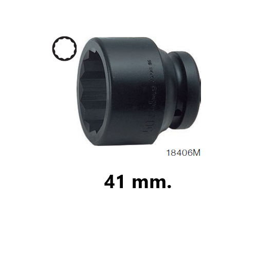 KOKEN 18406M-41 ขอบบาง ลูกบ๊อกลมสั้น 1นิ้ว-12P-41mm.