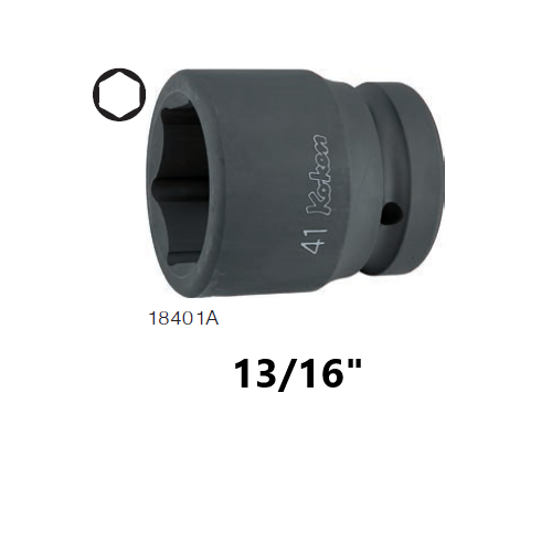 SKI - สกี จำหน่ายสินค้าหลากหลาย และคุณภาพดี | KOKEN 18401A-13/16 ขอบบาง ลูกบ๊อกลมสั้น 1นิ้ว-6P-13/16นิ้ว