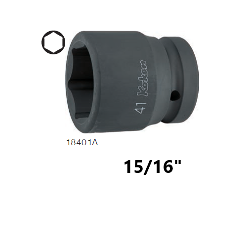 SKI - สกี จำหน่ายสินค้าหลากหลาย และคุณภาพดี | KOKEN 18401A-15/16 ขอบบาง ลูกบ๊อกลมสั้น 1นิ้ว-6P-15/16นิ้ว