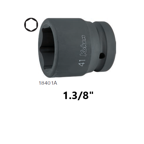 SKI - สกี จำหน่ายสินค้าหลากหลาย และคุณภาพดี | KOKEN 18401A-1.3/8 ขอบบาง ลูกบ๊อกลมสั้น 1นิ้ว-6P-1.3/8นิ้ว