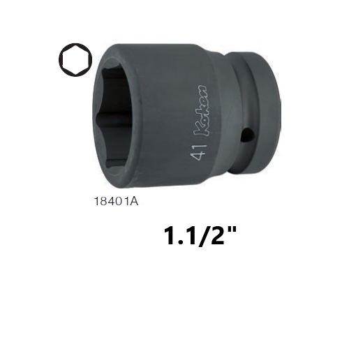 SKI - สกี จำหน่ายสินค้าหลากหลาย และคุณภาพดี | KOKEN 18401A-1.1/2 ขอบบาง ลูกบ๊อกลมสั้น 1นิ้ว-6P-1.1/2นิ้ว