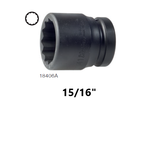 SKI - สกี จำหน่ายสินค้าหลากหลาย และคุณภาพดี | KOKEN 18406A-15/16 ขอบบาง ลูกบ๊อกลมสั้น 1นิ้ว-12P-15/16นิ้ว