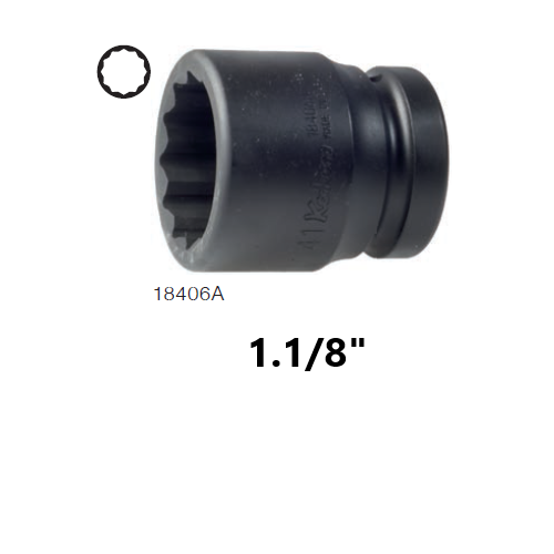 SKI - สกี จำหน่ายสินค้าหลากหลาย และคุณภาพดี | KOKEN 18406A-1.1/8 ขอบบาง ลูกบ๊อกลมสั้น 1นิ้ว-12P-1.1/8นิ้ว