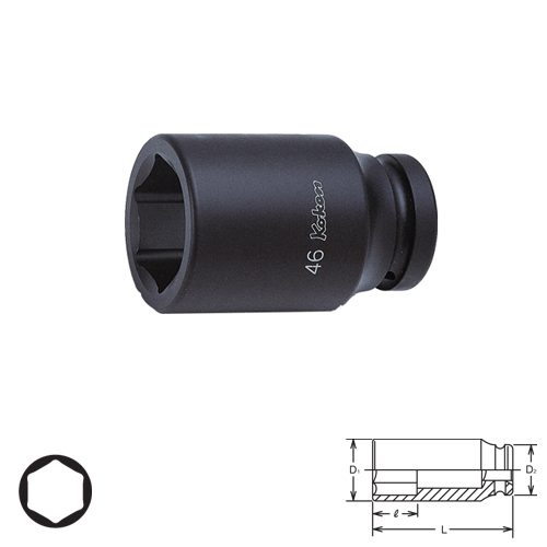 KOKEN 18300M-22 ลูกบ๊อกลมยาว 1นิ้ว-6P-22mm.