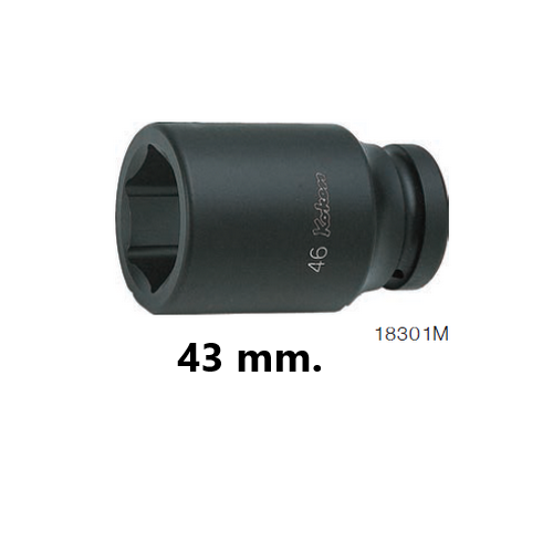KOKEN 18301M-43 ลูกบ๊อกลมยาว 1นิ้ว-6P-43mm.