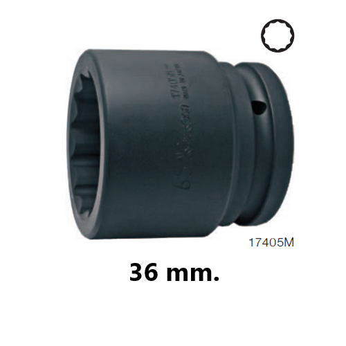 KOKEN 17405M-36 ลูกบ๊อกลมสั้น 1.1/2นิ้ว-12P-36mm.
