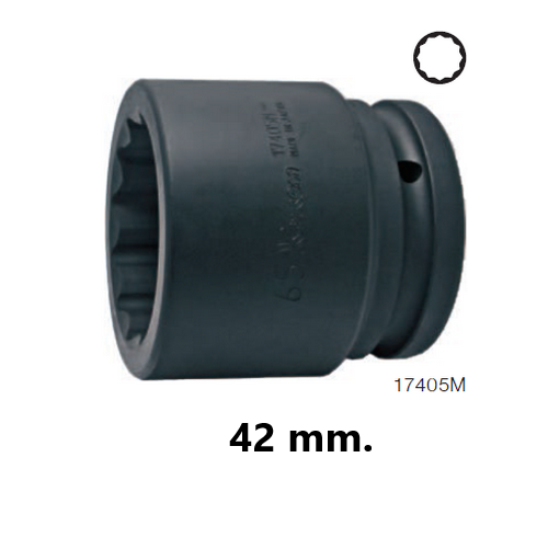 KOKEN 17405M-42 ลูกบ๊อกลมสั้น 1.1/2นิ้ว-12P-42mm.