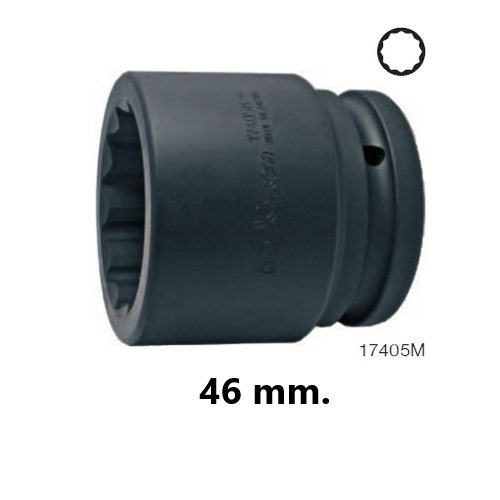 KOKEN 17405M-46 ลูกบ๊อกลมสั้น 1.1/2นิ้ว-12P-46mm.