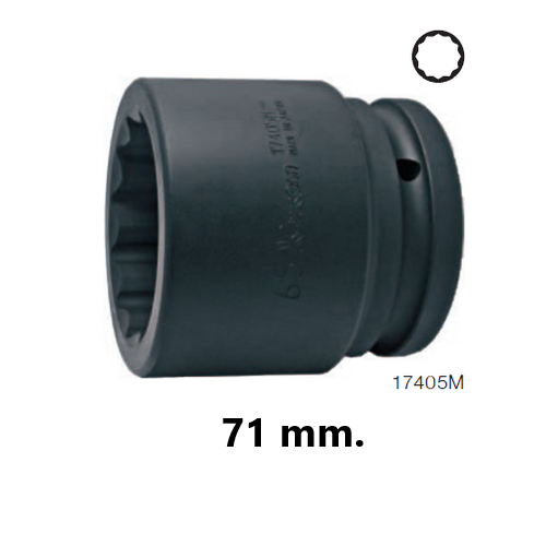 KOKEN 17405M-71 ลูกบ๊อกลมสั้น 1.1/2นิ้ว-12P-71mm.