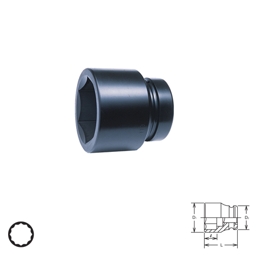 KOKEN 17405M-90 ลูกบ๊อกลมสั้น 1.1/2นิ้ว-12P-90mm.