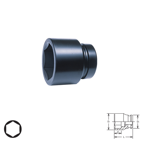 KOKEN 17400A-3.3/4 ลูกบ๊อกลมสั้น 1.1/2นิ้ว-6P-3.3/4นิ้ว