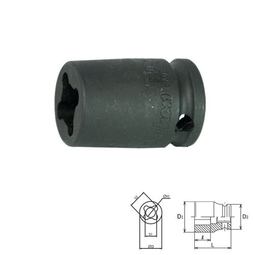 KOKEN 13400WN-8WN ลูกบ๊อกลมสั้น ขันหัวน๊อตอ๊าค 3/8นิ้ว-8WN