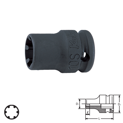 SKI - สกี จำหน่ายสินค้าหลากหลาย และคุณภาพดี | KOKEN 13401LH-10S ลูกบ๊อกลม LHS 3/8นิ้ว- 10S