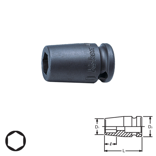 KOKEN 13460M-12 ลูกบ๊อกลมสั้น ขันสกรูเกลียวปล่อย 3/8นิ้ว- 12mm.