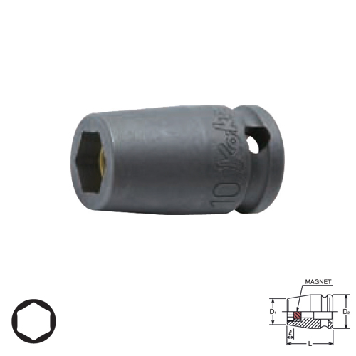 SKI - สกี จำหน่ายสินค้าหลากหลาย และคุณภาพดี | KOKEN 13460MG-8 ลูกบ๊อกลมสั้น+แม่เหล็ก ขันสกรูเกลียวปล่อย 3/8นิ้ว- 8mm.