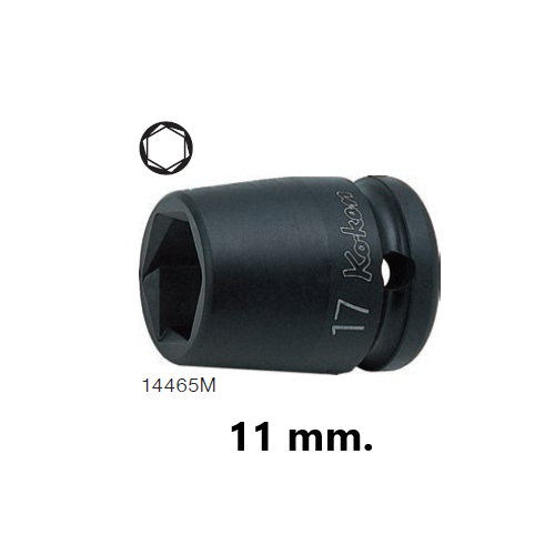 SKI - สกี จำหน่ายสินค้าหลากหลาย และคุณภาพดี | KOKEN 14465M-11 ลูกบ๊อกลมสั้นหามุม 1/2นิ้ว-11mm.