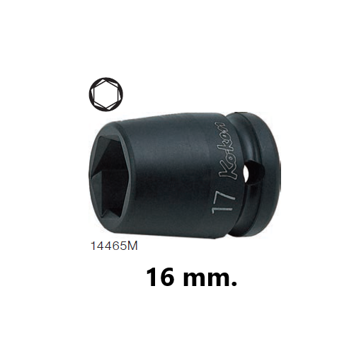 SKI - สกี จำหน่ายสินค้าหลากหลาย และคุณภาพดี | KOKEN 14465M-16 ลูกบ๊อกลมสั้นหามุม 1/2นิ้ว-16mm.