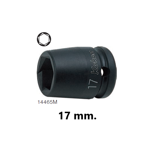KOKEN 14465M-17 ลูกบ๊อกลมสั้นหามุม 1/2นิ้ว-17mm.